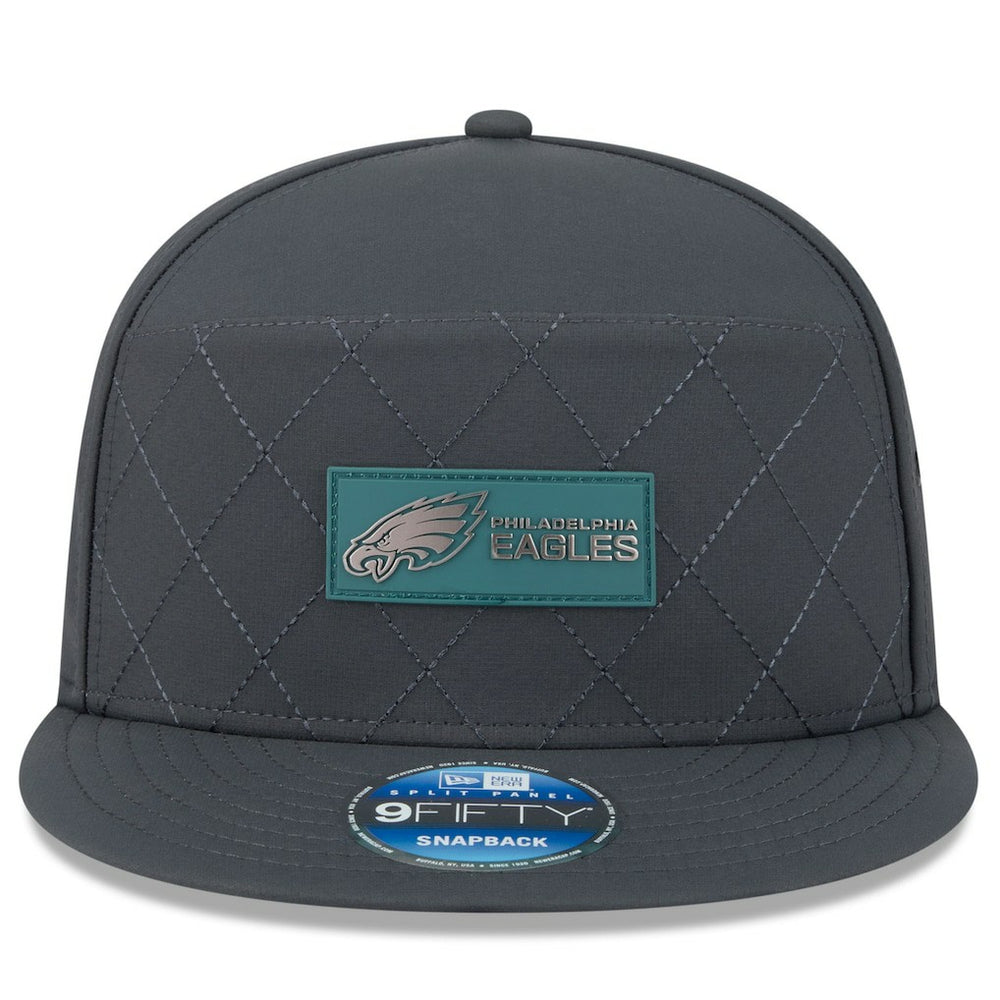 Philadelphia Eagles New Era 2025 Sideline Cold Weather Split Panel 9FIFTY Snapback Hat - Charcoal cheap