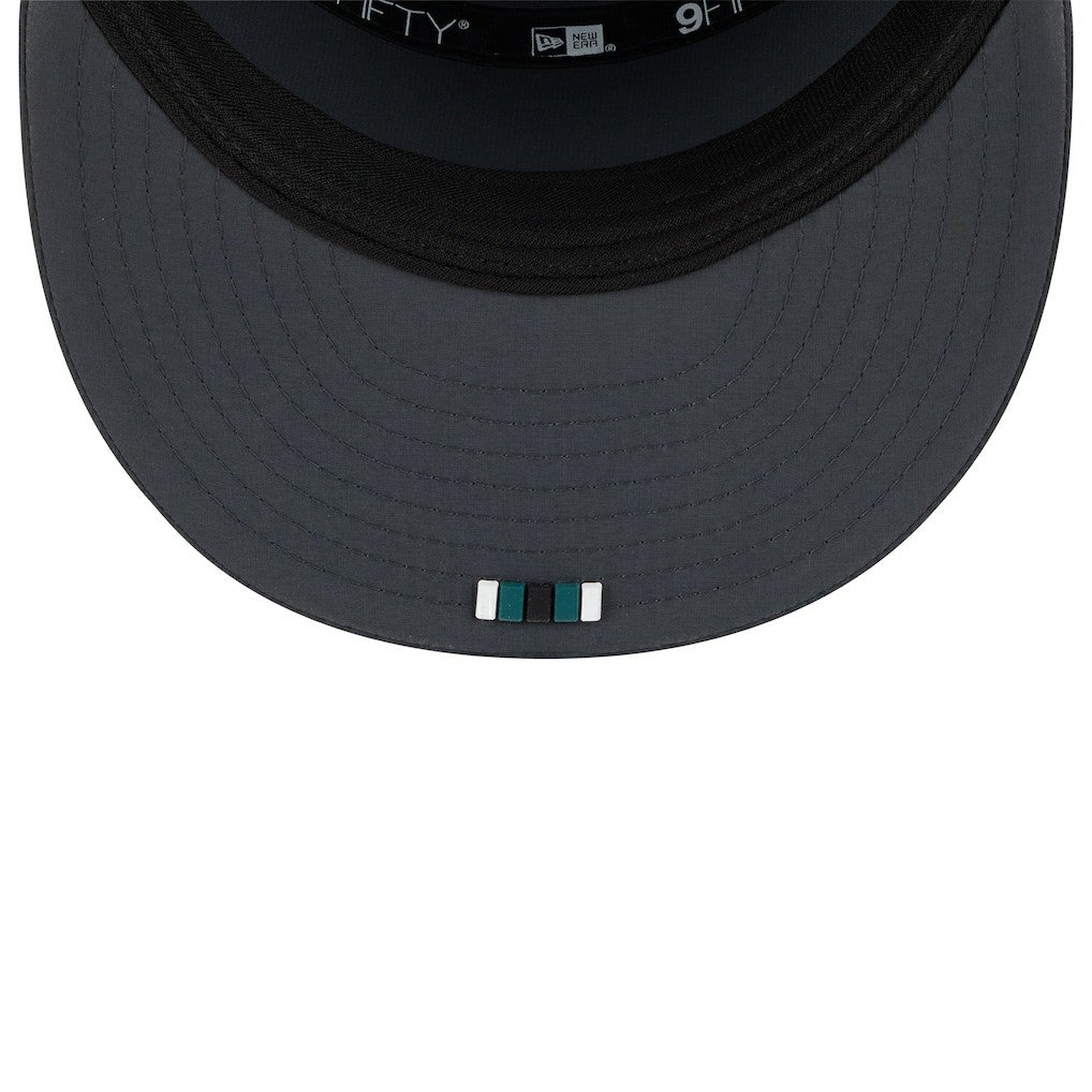 Philadelphia Eagles New Era 2025 Sideline Cold Weather Split Panel 9FIFTY Snapback Hat - Charcoal cheap