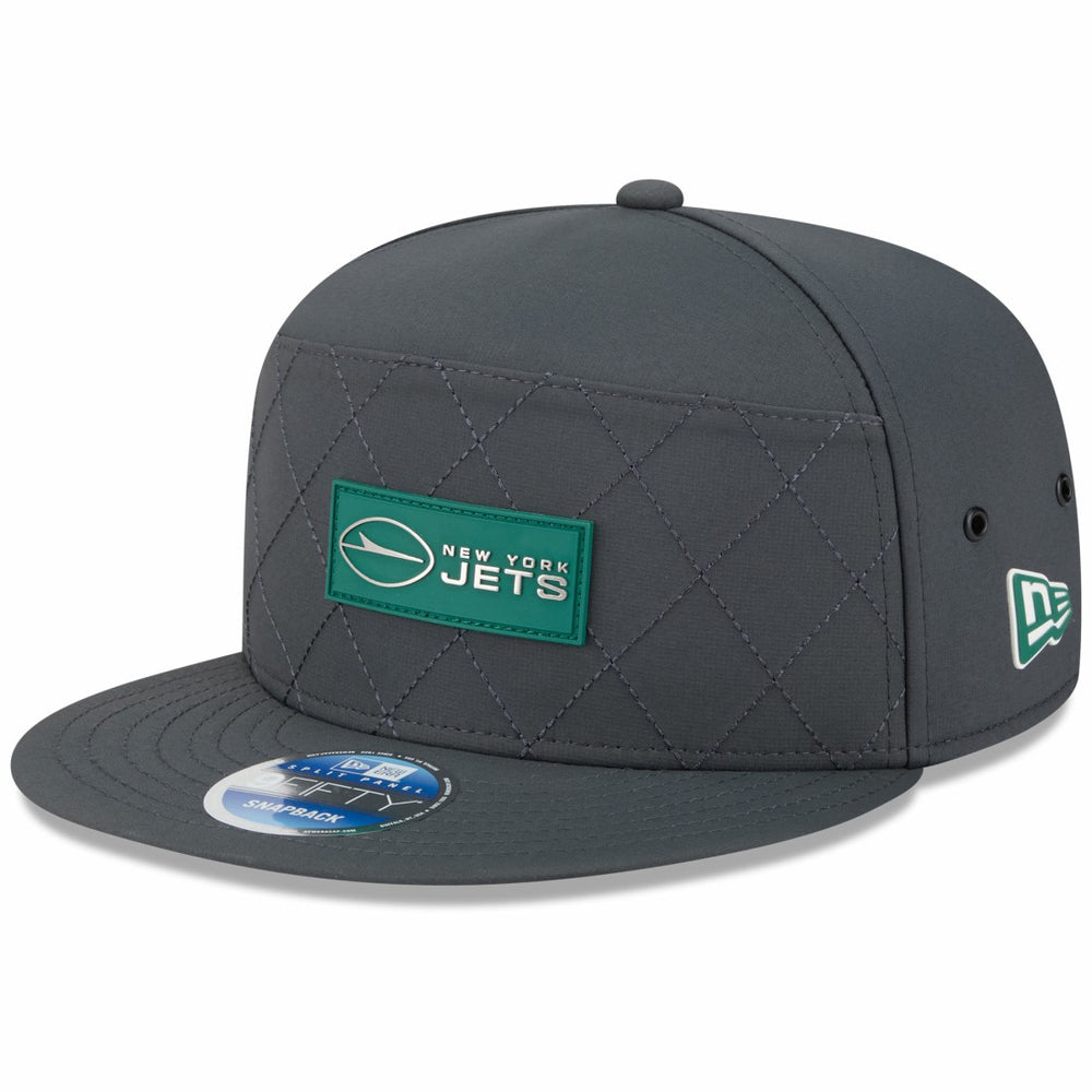 New York Jets New Era 2025 Sideline Cold Weather Split Panel 9FIFTY Snapback Hat - Charcoal sale