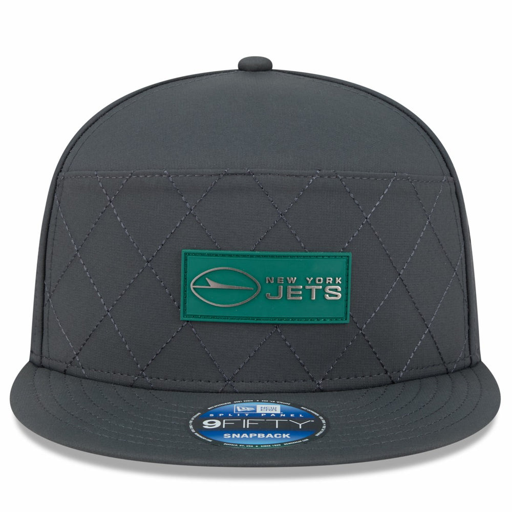New York Jets New Era 2025 Sideline Cold Weather Split Panel 9FIFTY Snapback Hat - Charcoal sale