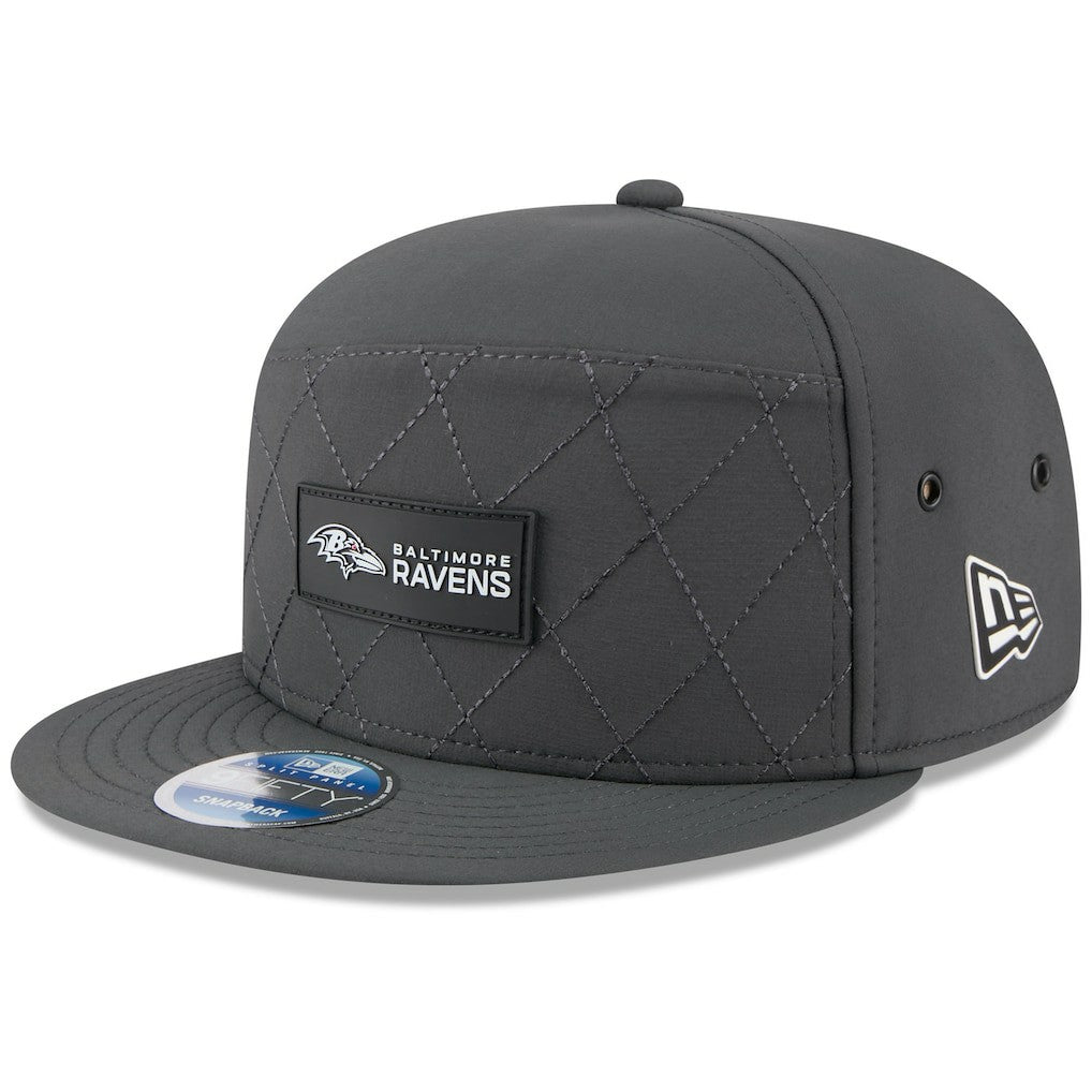 Baltimore Ravens New Era 2025 Sideline Cold Weather Split Panel 9FIFTY Snapback Hat - Charcoal for sale
