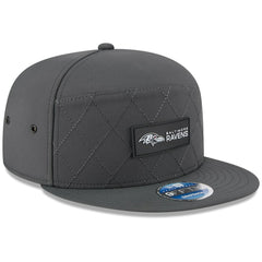 Baltimore Ravens New Era 2025 Sideline Cold Weather Split Panel 9FIFTY Snapback Hat - Charcoal for sale