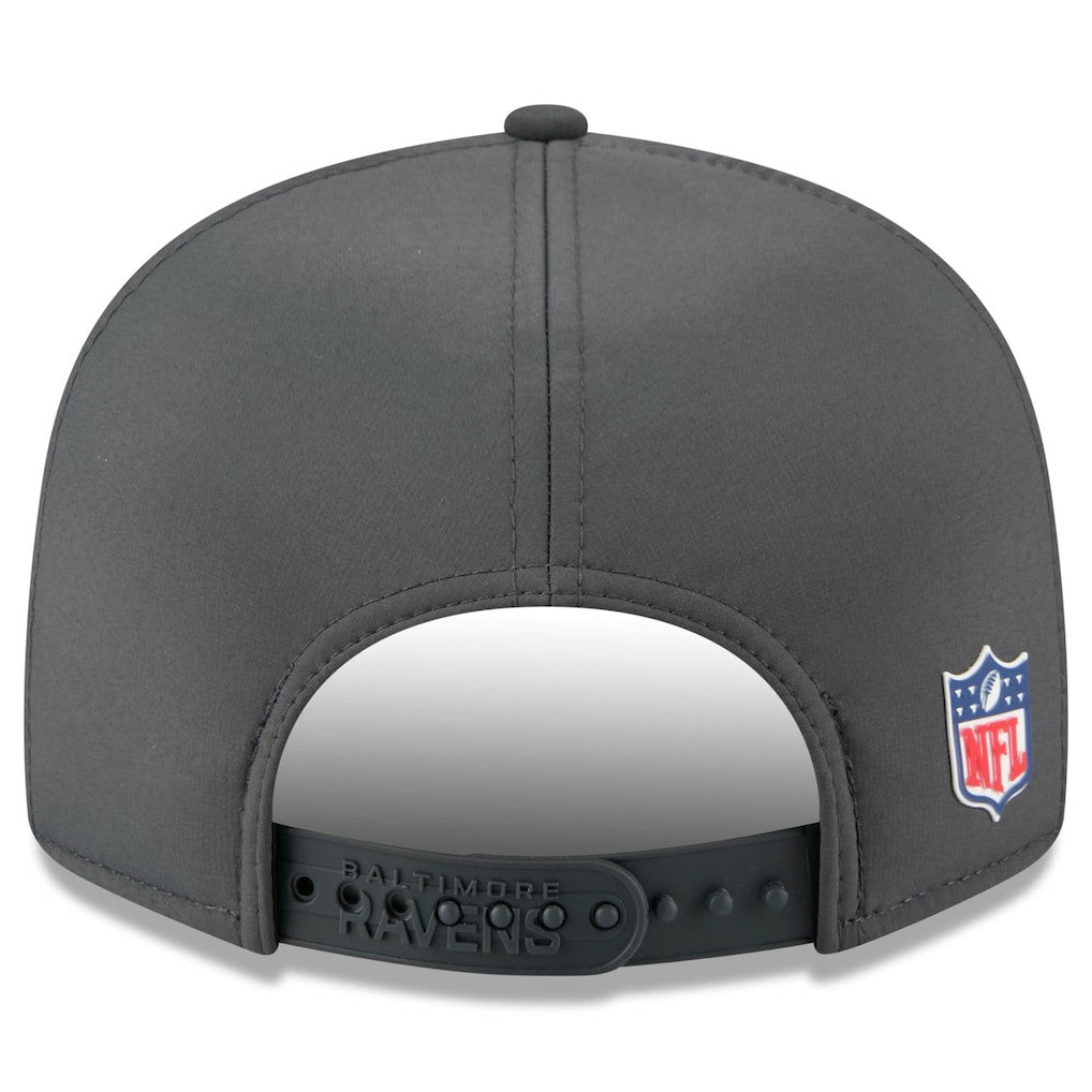 Baltimore Ravens New Era 2025 Sideline Cold Weather Split Panel 9FIFTY Snapback Hat - Charcoal for sale
