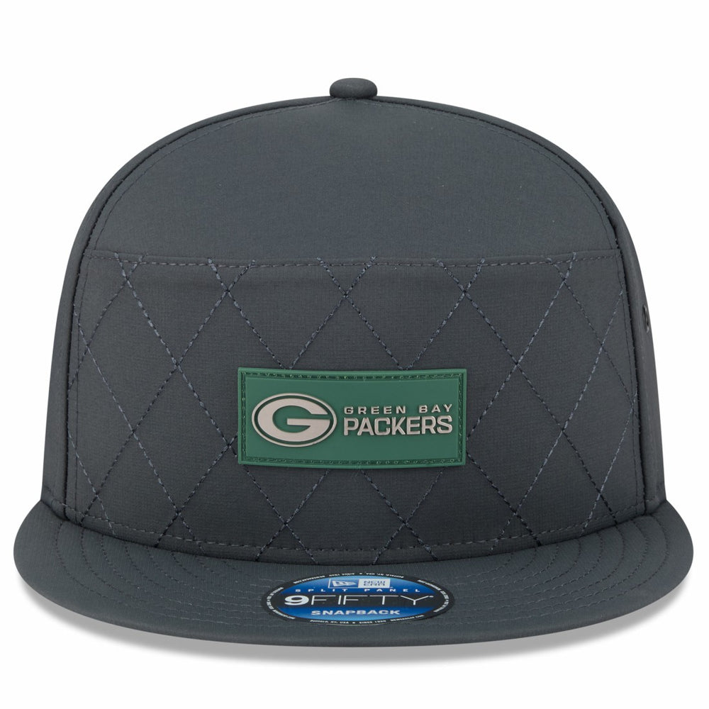 Green Bay Packers New Era 2025 Sideline Cold Weather Split Panel 9FIFTY Snapback Hat - Charcoal online