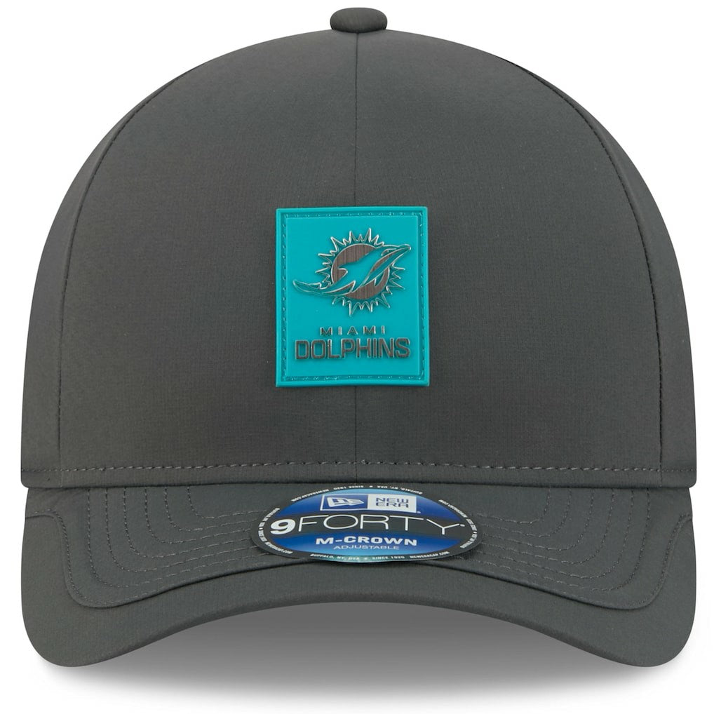 Miami Dolphins New Era 2025 Sideline Cold Weather 9FORTY M-Crown Adjustable Hat - Charcoal outlet