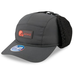 Cleveland Browns New Era 2025 Sideline Cold Weather Runner Dog Ear Adjustable Hat - Charcoal outlet