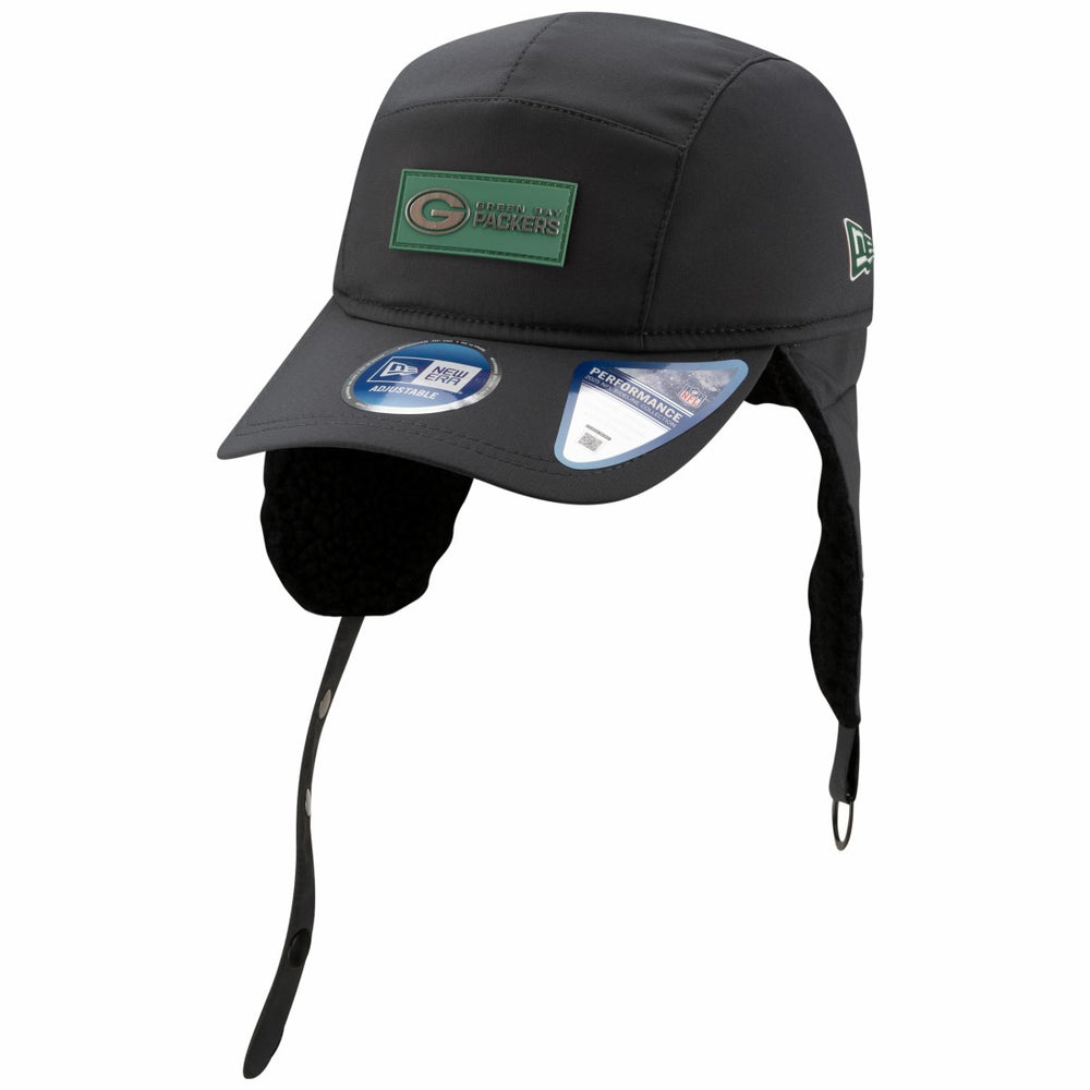 Green Bay Packers New Era 2025 Sideline Cold Weather Runner Dog Ear Adjustable Hat - Charcoal discount