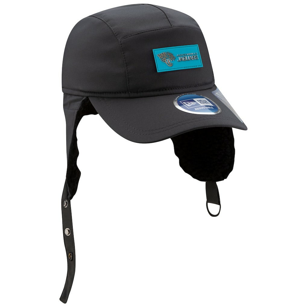 Jacksonville Jaguars New Era 2025 Sideline Cold Weather Runner Dog Ear Adjustable Hat - Charcoal cheap