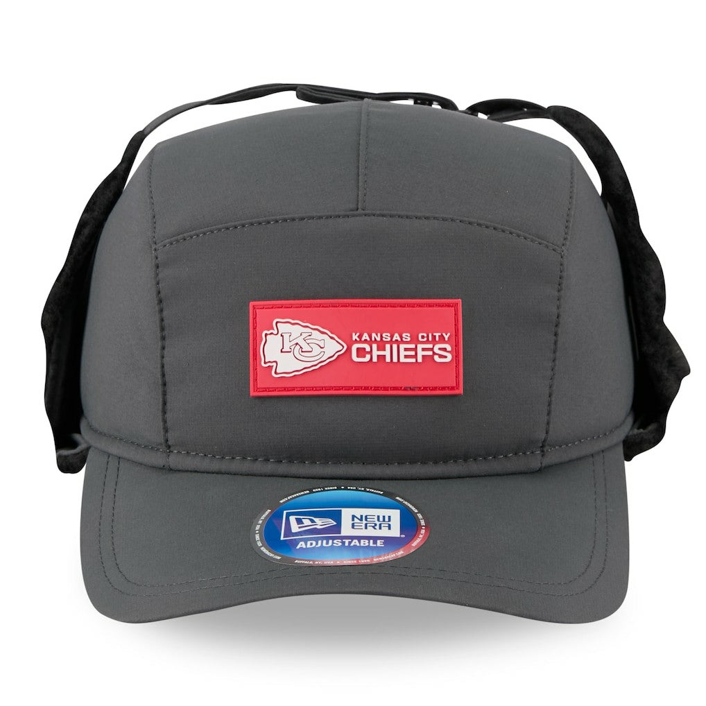 Kansas City Chiefs New Era 2025 Sideline Cold Weather Runner Dog Ear Adjustable Hat - Charcoal discount