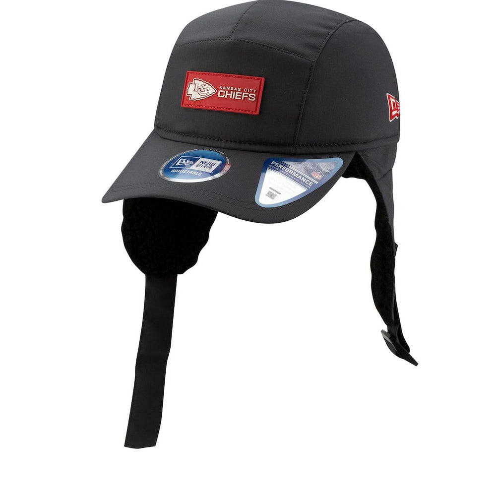 Kansas City Chiefs New Era 2025 Sideline Cold Weather Runner Dog Ear Adjustable Hat - Charcoal discount