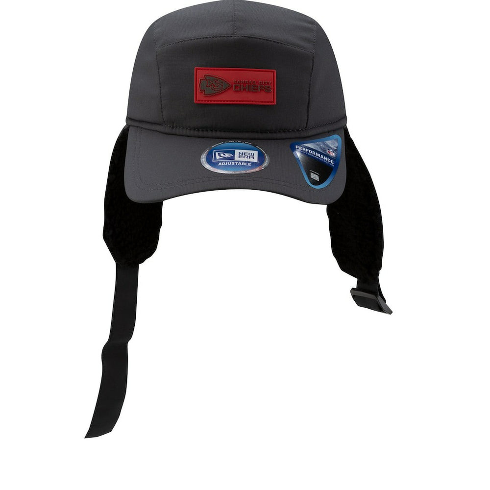 Kansas City Chiefs New Era 2025 Sideline Cold Weather Runner Dog Ear Adjustable Hat - Charcoal discount