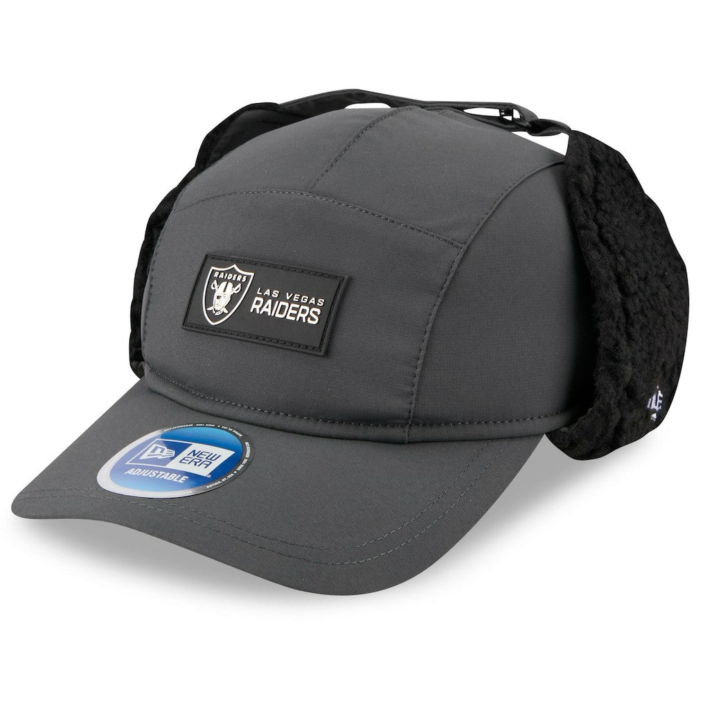 Las Vegas Raiders New Era 2025 Sideline Cold Weather Runner Dog Ear Adjustable Hat - Charcoal online