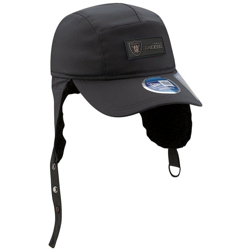 Las Vegas Raiders New Era 2025 Sideline Cold Weather Runner Dog Ear Adjustable Hat - Charcoal online