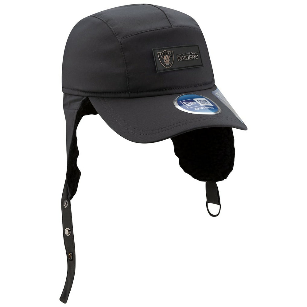 Las Vegas Raiders New Era 2025 Sideline Cold Weather Runner Dog Ear Adjustable Hat - Charcoal online