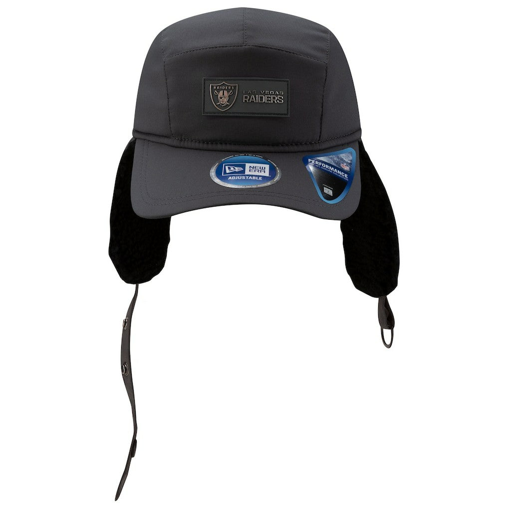 Las Vegas Raiders New Era 2025 Sideline Cold Weather Runner Dog Ear Adjustable Hat - Charcoal online