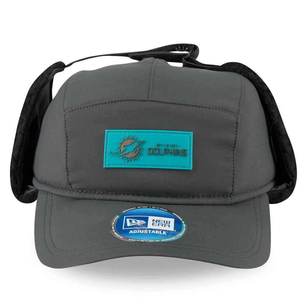 Miami Dolphins New Era 2025 Sideline Cold Weather Runner Dog Ear Adjustable Hat - Charcoal on sale