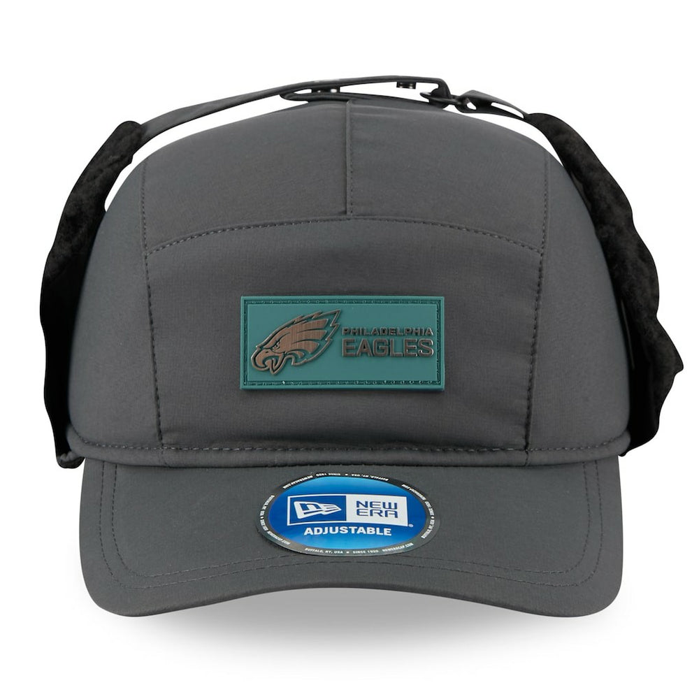 Philadelphia Eagles New Era 2025 Sideline Cold Weather Runner Dog Ear Adjustable Hat - Charcoal sale