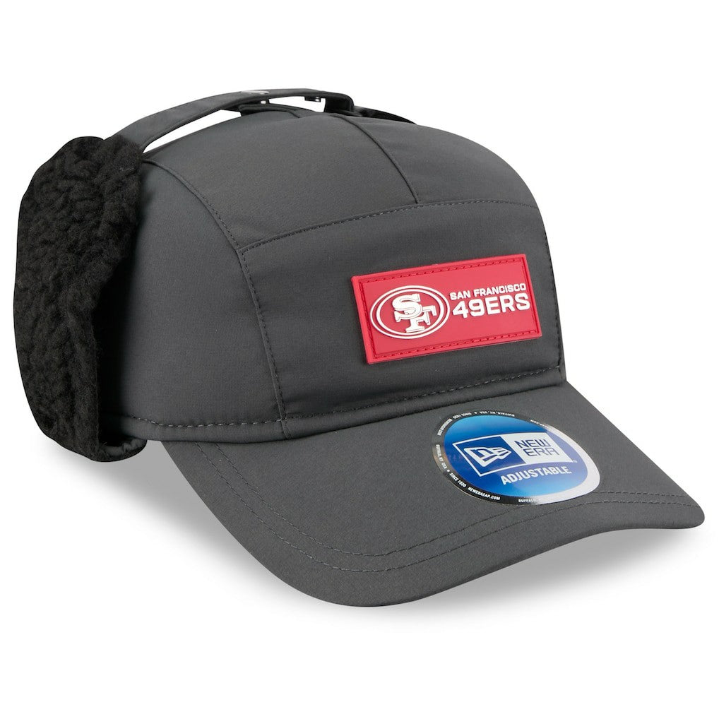 San Francisco 49ers New Era 2025 Sideline Cold Weather Runner Dog Ear Adjustable Hat - Charcoal sale
