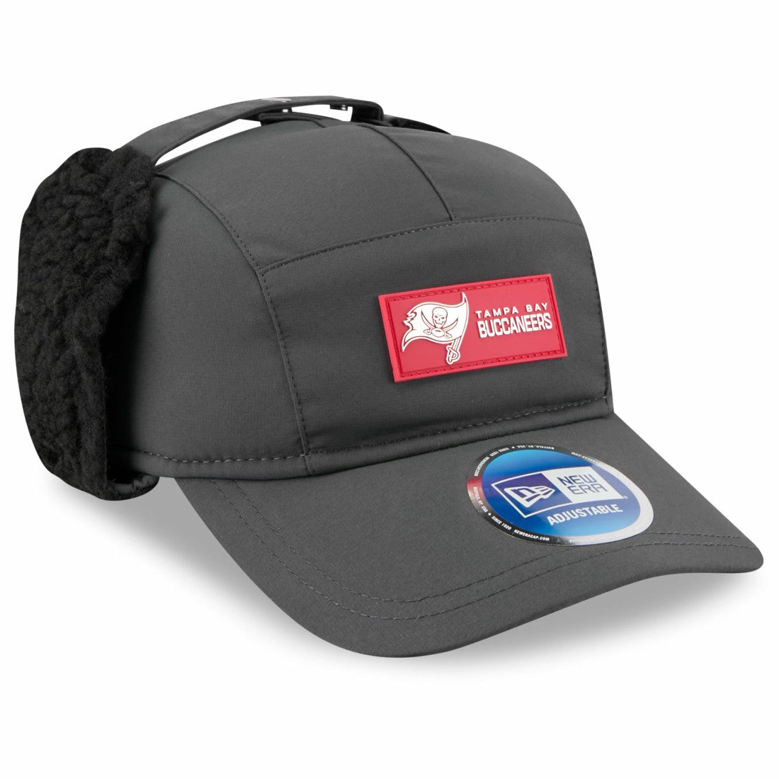 Tampa Bay Buccaneers New Era 2025 Sideline Cold Weather Runner Dog Ear Adjustable Hat - Charcoal discount