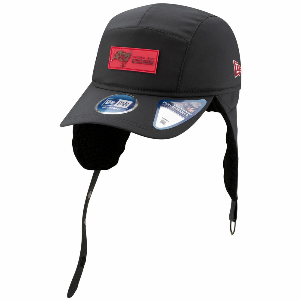 Tampa Bay Buccaneers New Era 2025 Sideline Cold Weather Runner Dog Ear Adjustable Hat - Charcoal discount