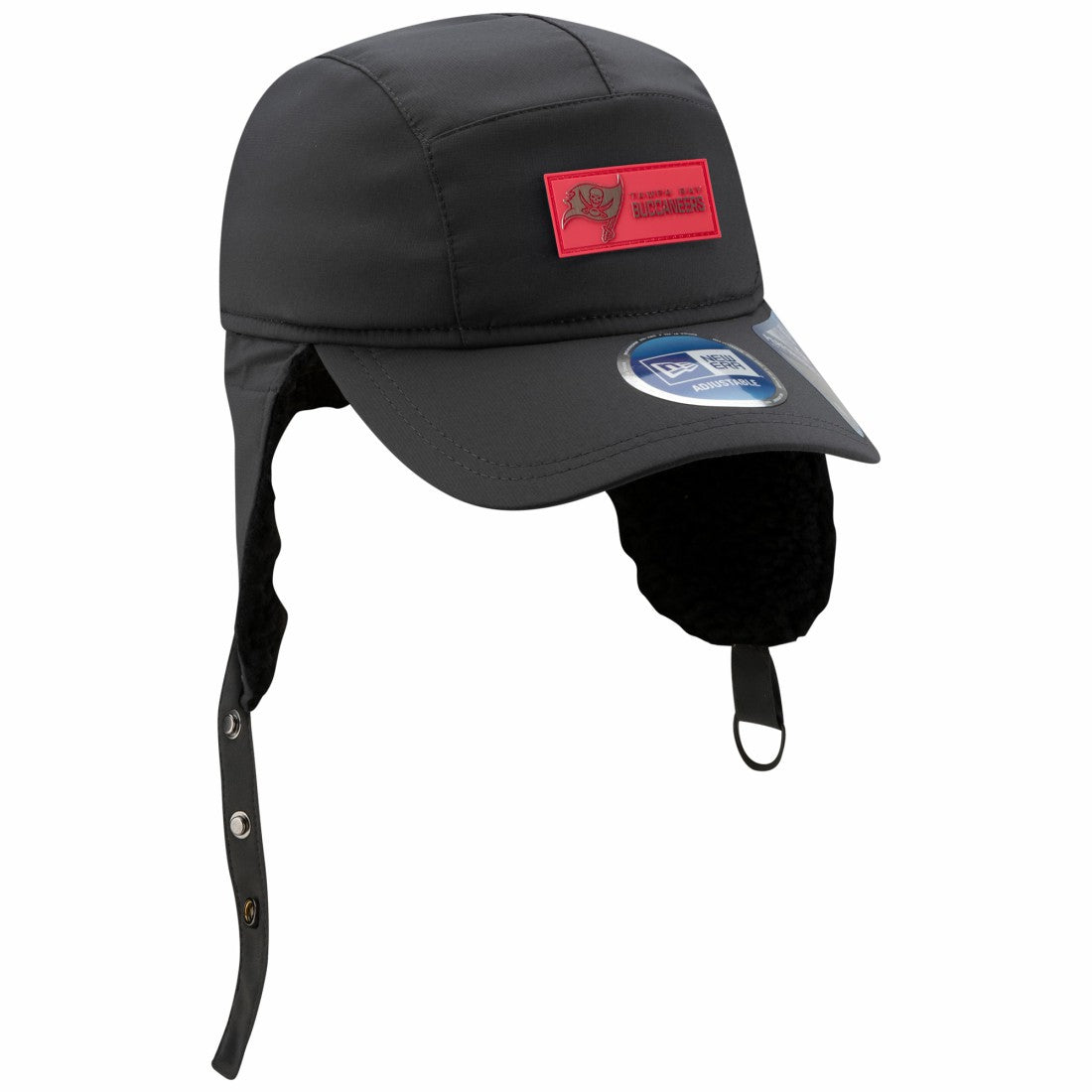 Tampa Bay Buccaneers New Era 2025 Sideline Cold Weather Runner Dog Ear Adjustable Hat - Charcoal discount