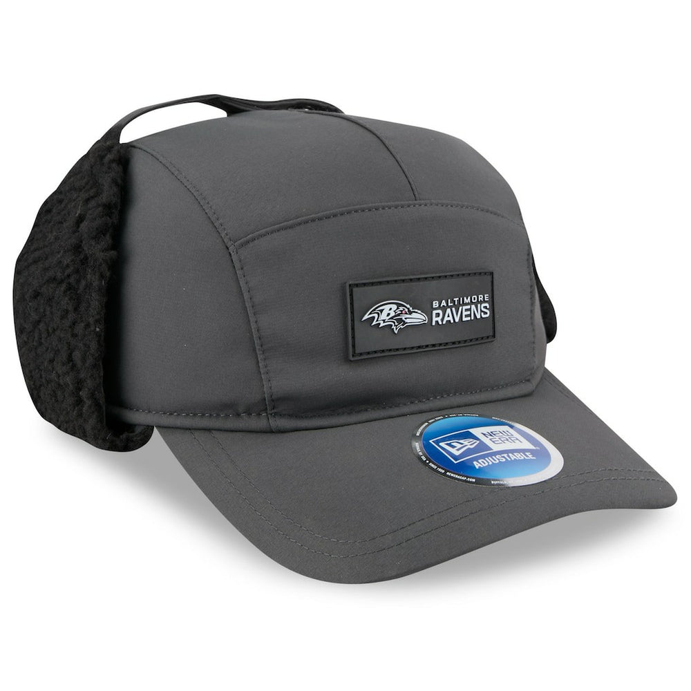 Baltimore Ravens New Era 2025 Sideline Cold Weather Runner Dog Ear Adjustable Hat - Charcoal on sale