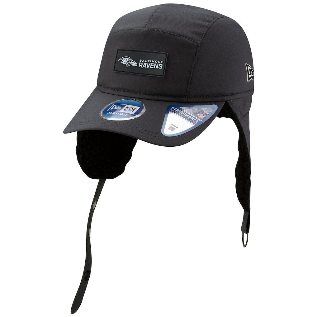 Baltimore Ravens New Era 2025 Sideline Cold Weather Runner Dog Ear Adjustable Hat - Charcoal on sale