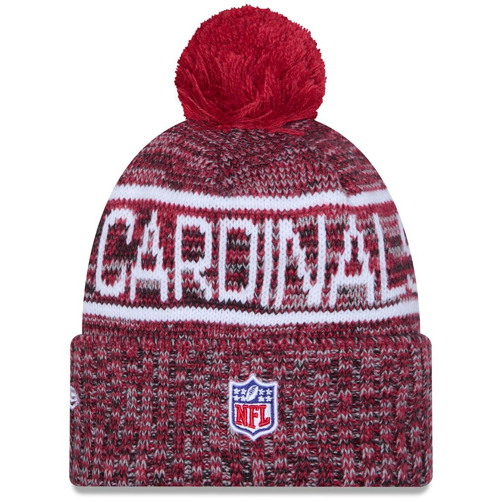 Arizona Cardinals New Era 2025 Sideline Cold Weather Cuffed Knit Hat with Pom - Cardinal discount