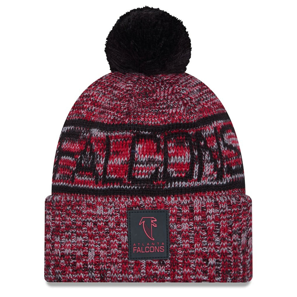 Atlanta Falcons New Era 2025 Sideline Cold Weather Cuffed Knit Hat with Pom - Red on sale