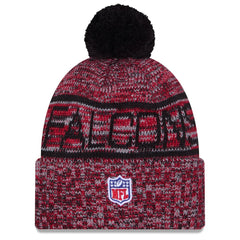 Atlanta Falcons New Era 2025 Sideline Cold Weather Cuffed Knit Hat with Pom - Red on sale