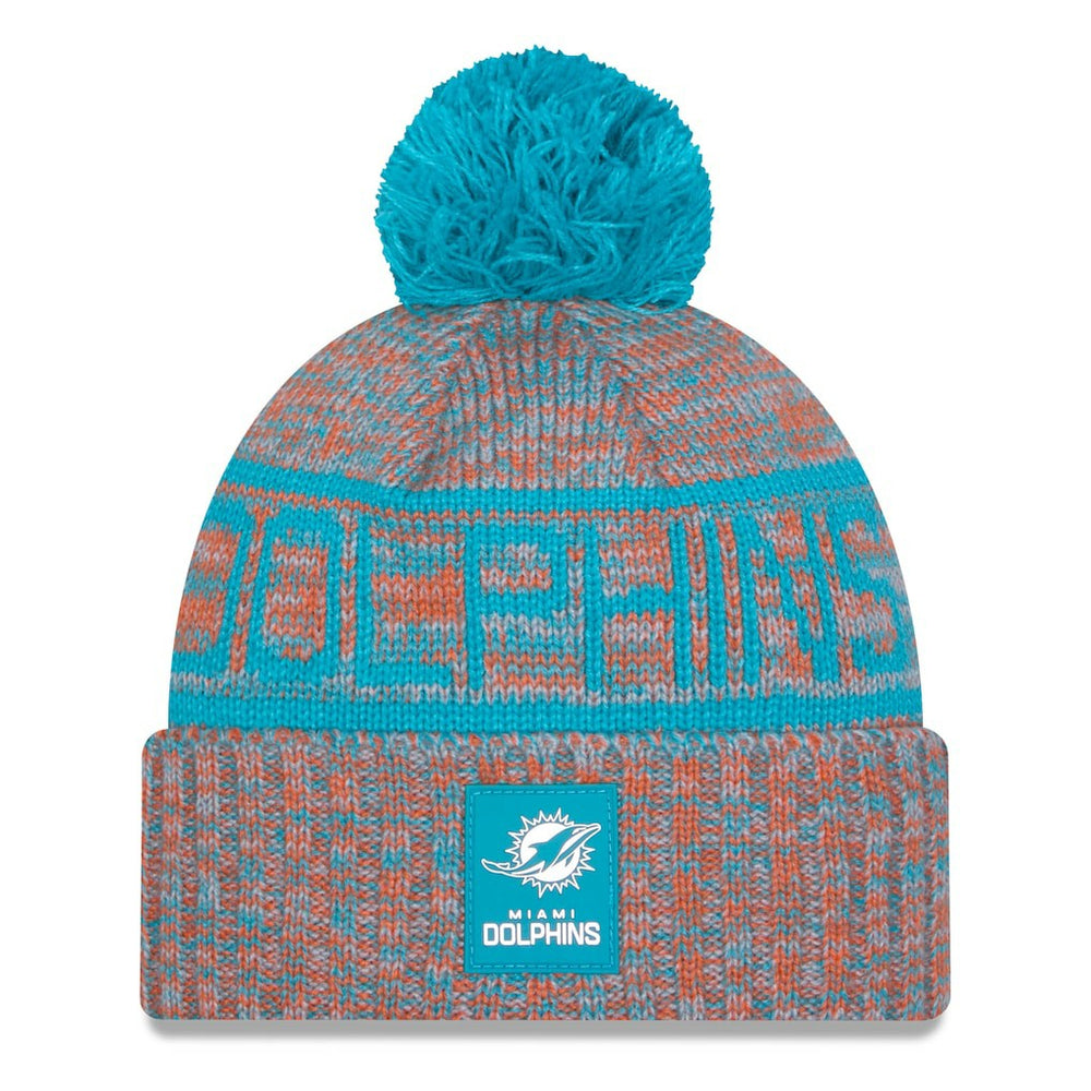 Miami Dolphins New Era 2025 Sideline Cold Weather Cuffed Knit Hat with Pom - Orange cheap
