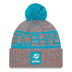 Miami Dolphins New Era 2025 Sideline Cold Weather Cuffed Knit Hat with Pom - Orange cheap