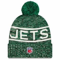 New York Jets New Era 2025 Sideline Cold Weather Cuffed Knit Hat with Pom - Green outlet