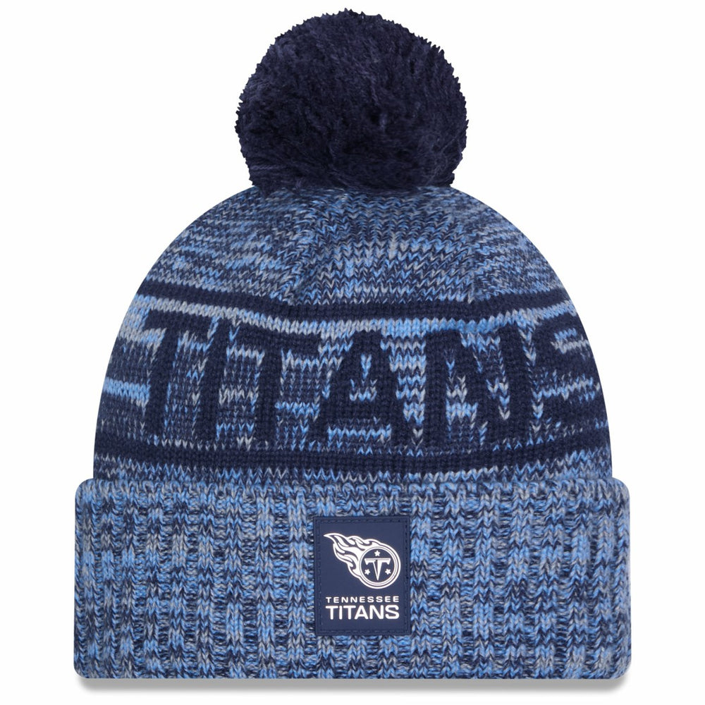 Tennessee Titans New Era 2025 Sideline Cold Weather Cuffed Knit Hat with Pom - Light Blue cheap