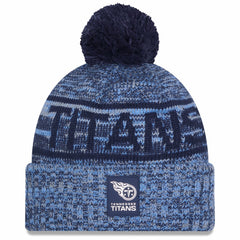 Tennessee Titans New Era 2025 Sideline Cold Weather Cuffed Knit Hat with Pom - Light Blue cheap