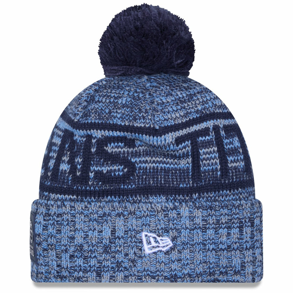 Tennessee Titans New Era 2025 Sideline Cold Weather Cuffed Knit Hat with Pom - Light Blue cheap