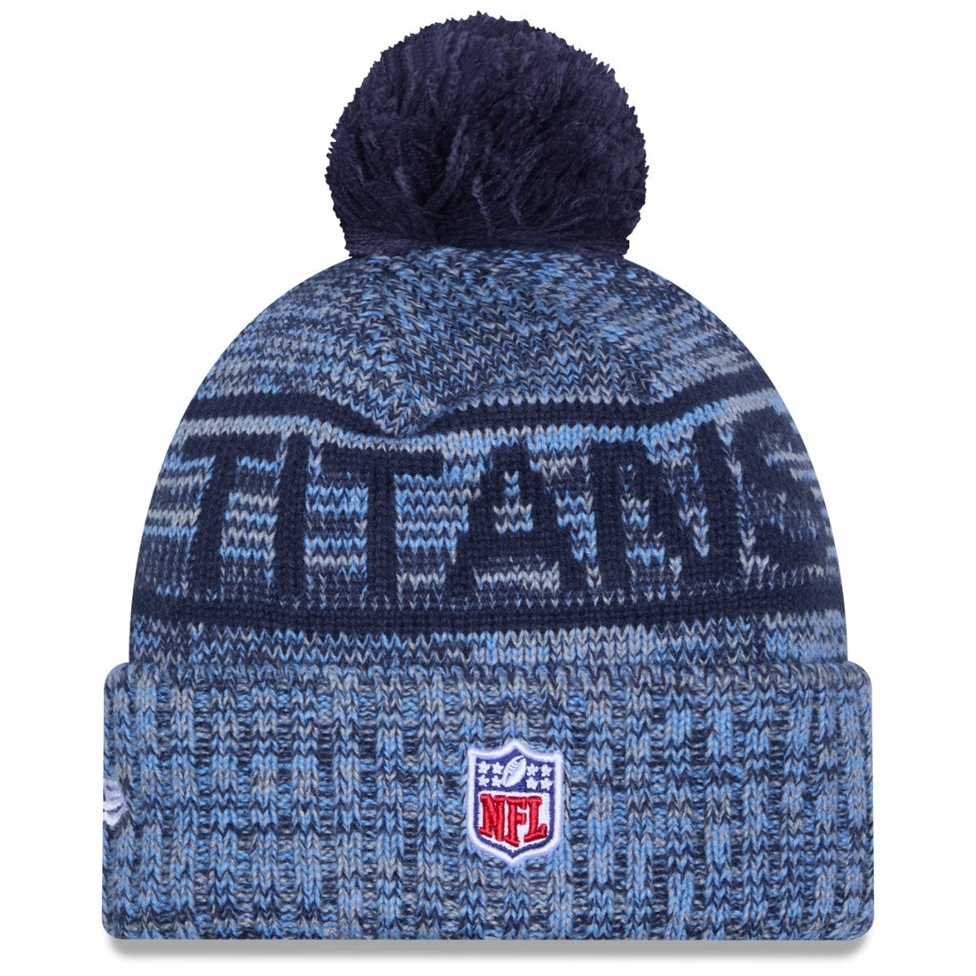 Tennessee Titans New Era 2025 Sideline Cold Weather Cuffed Knit Hat with Pom - Light Blue cheap