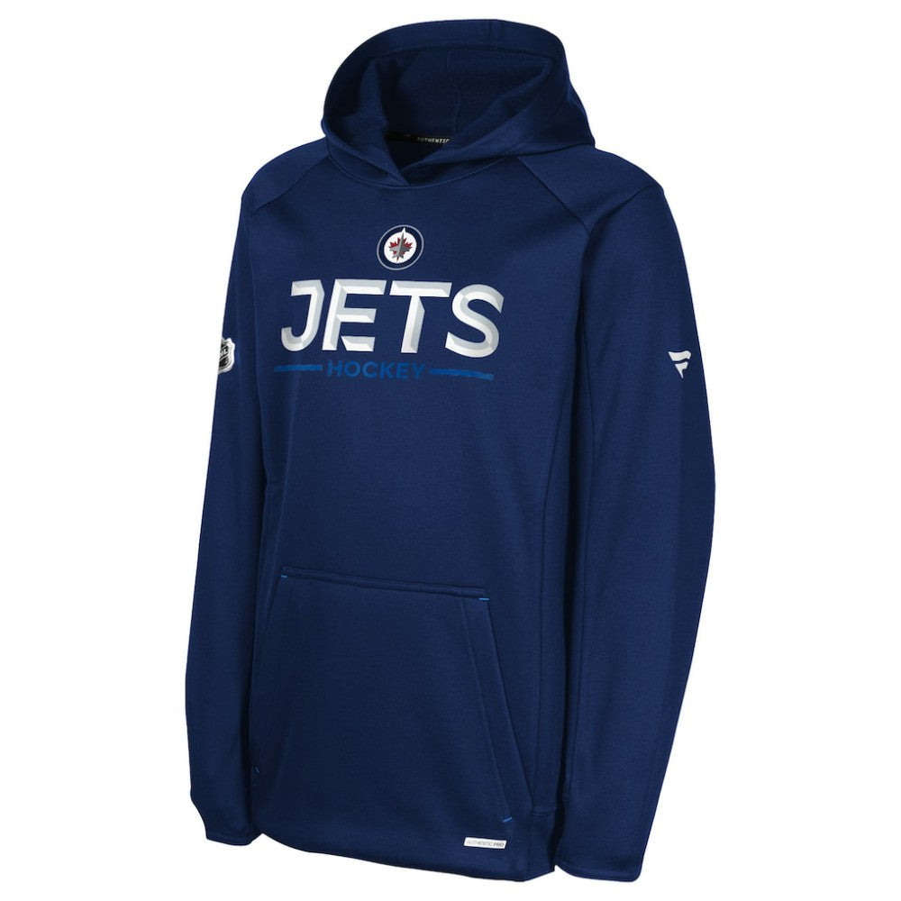 Winnipeg Jets Fanatics Youth Authentic Pro Rink Raglan Hoodie Navy