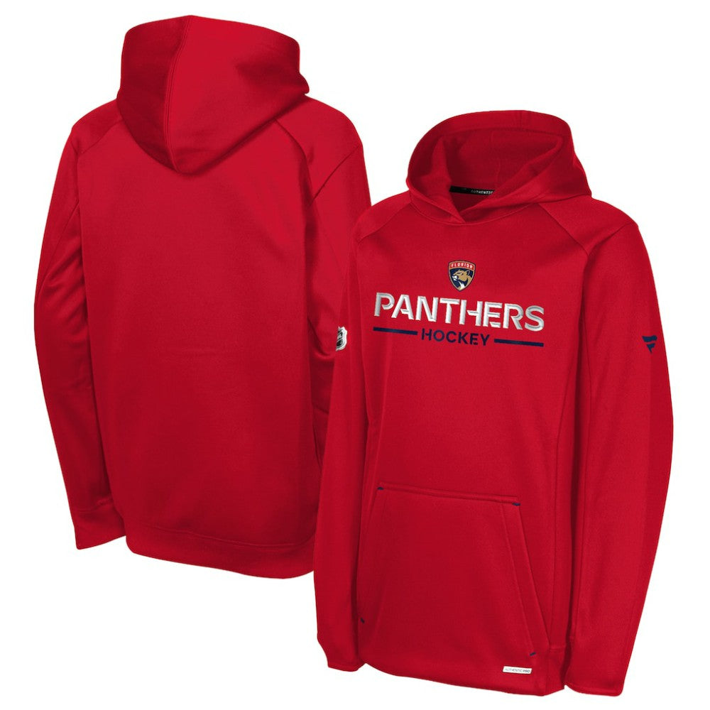 Florida Panthers Fanatics Youth Authentic Pro Rink Raglan Hoodie Red