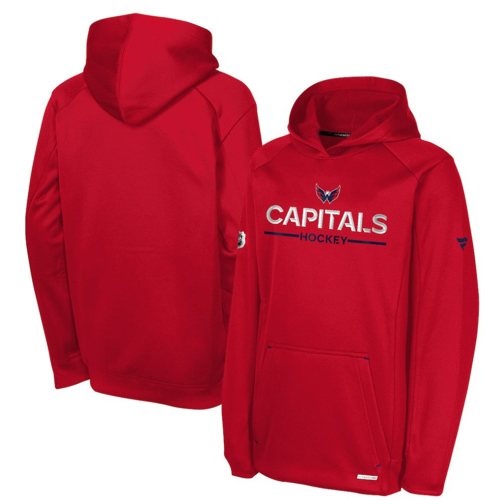 Washington Capitals Fanatics Youth Authentic Pro Rink Raglan Hoodie Red