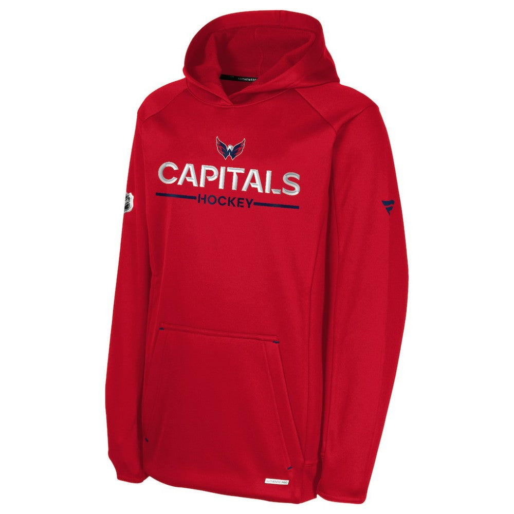 Washington Capitals Fanatics Youth Authentic Pro Rink Raglan Hoodie Red