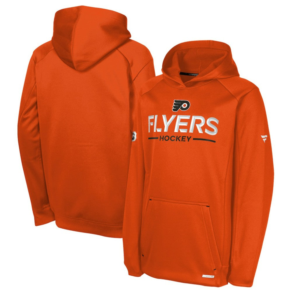 Philadelphia Flyers Fanatics Youth Authentic Pro Rink Raglan Hoodie Orange