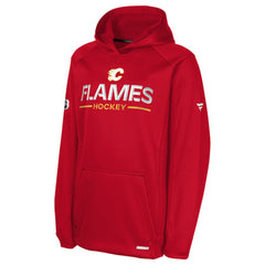 Calgary Flames Fanatics Youth Authentic Pro Rink Raglan Hoodie Red