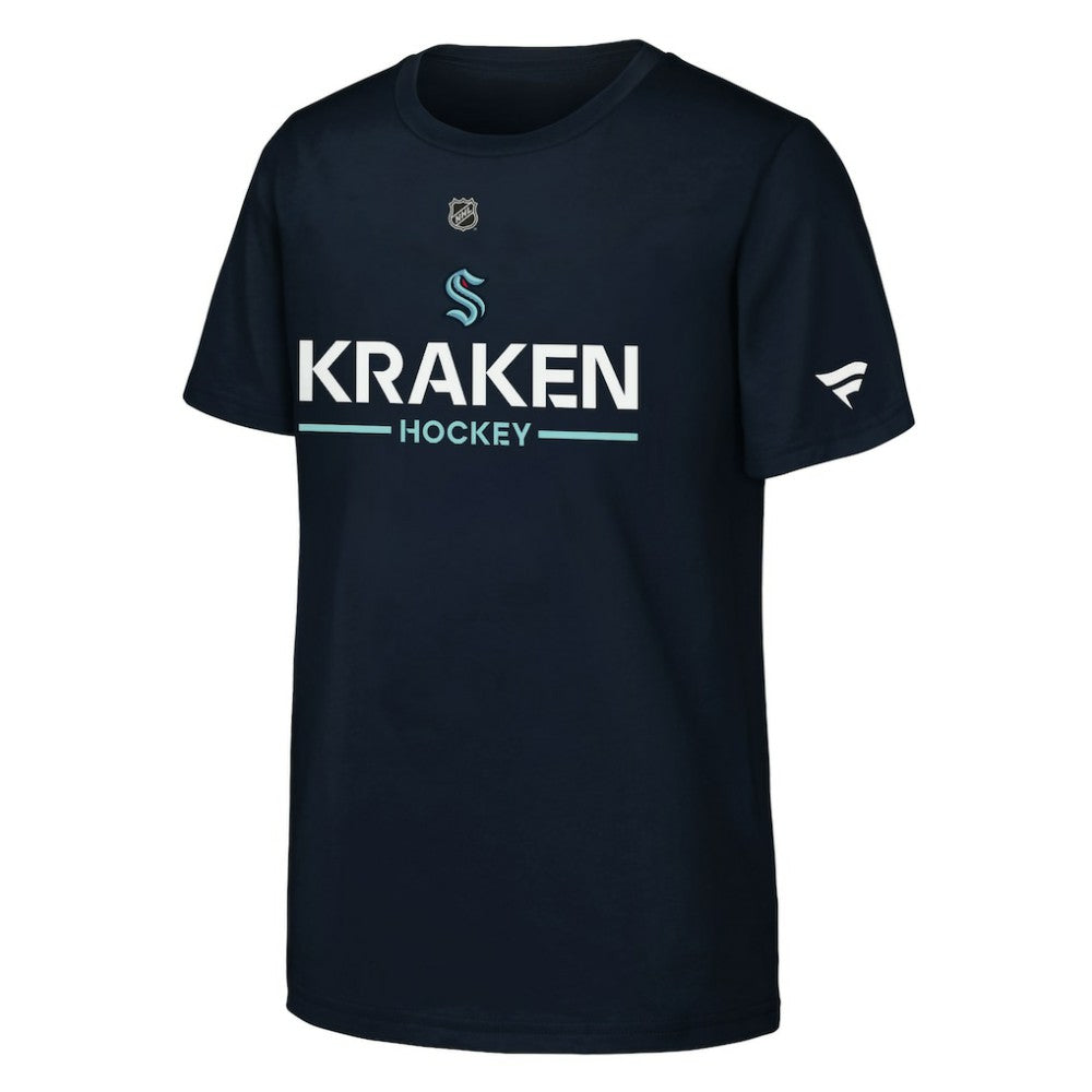 Seattle Kraken Fanatics Youth Authentic Pro Wordmark T-Shirt Navy