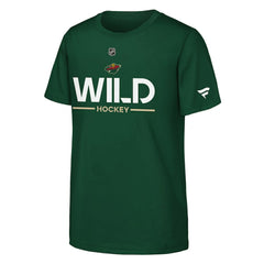 Minnesota Wild Fanatics Youth Authentic Pro Wordmark T-Shirt Green