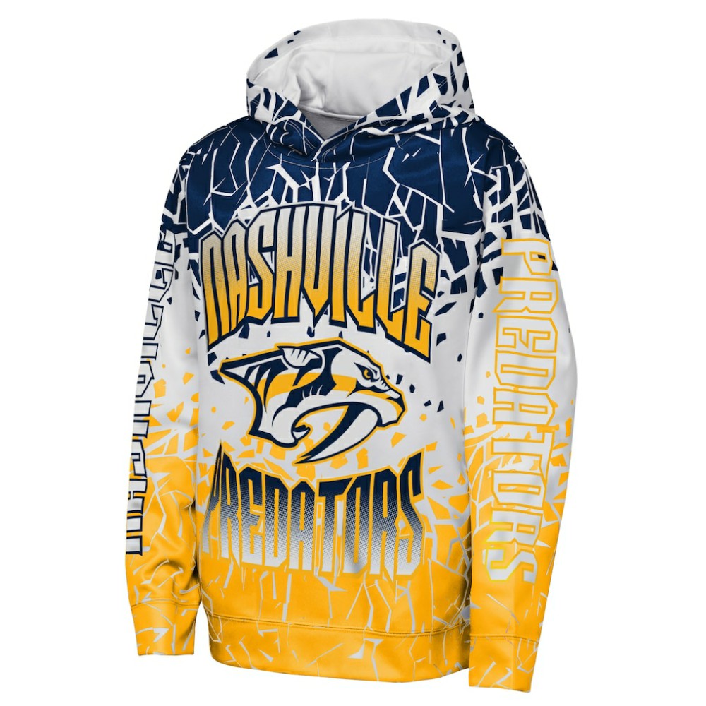 Nashville Predators Outerstuff Youth Frozen Frenzy Hoodie Navy