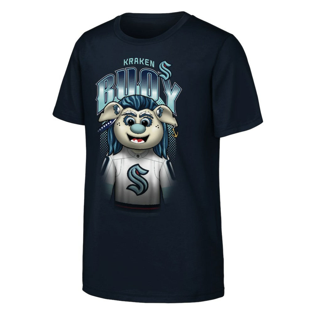 Seattle Kraken Outerstuff Youth Mascot Highlight T-Shirt Navy
