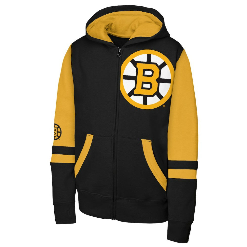 Boston Bruins Outerstuff Youth Face Off Full-Zip Hoodie Black