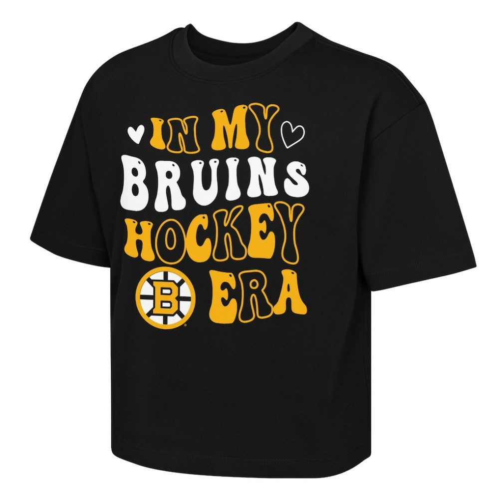 Boston Bruins Outerstuff Girls Youth In My Era Boxy T-Shirt Black