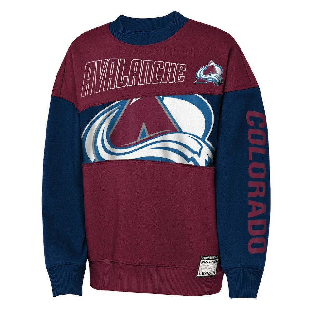 Colorado Avalanche Outerstuff Youth Impact Player Sweatshirt Burgundy/Navy